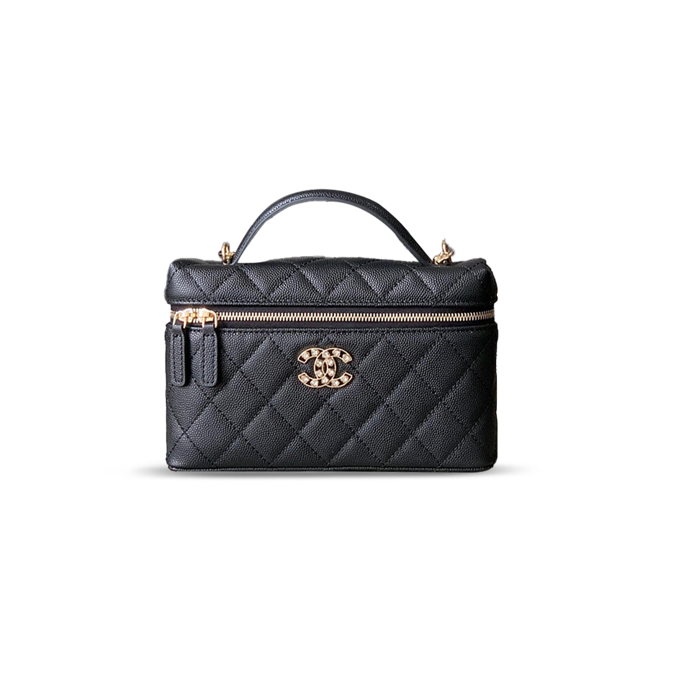 ch*el 25p love Di*m*nd lp lunch box bag black ap4407 (19*14*5cm)